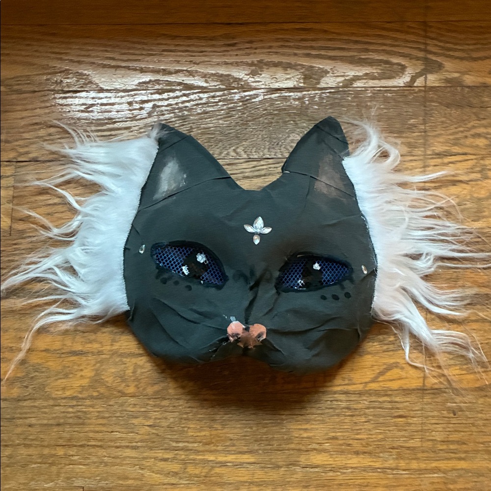 Black cat therian mask homemade